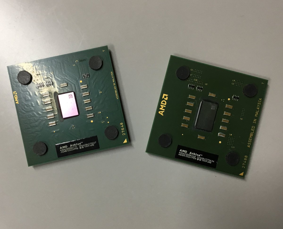 azur774800's tweet photo. #AMD #XP2500 #XP2000
何故か捨てることのできない 過去に使用したCPU。
確か初自組が2500で予備機に2000を…予備機って(笑
この時から自組PCは全てAMDなのは公然の秘密🤫 https://t.co/XI0DRZrZYR