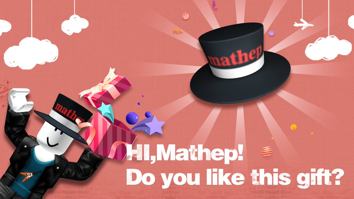 Huiyun On Twitter Congrats To Mathep1 For Winning The Retweet Relay Race Check Out The Custom Top Hat That We Made For The Winner Thank You All For Participating And Make Sure - twitter custom events roblox Huiyun On Twitter Congrats To Mathep1 For Winning The Retweet Relay Race Check Out The Custom Top Hat That We Made For The Winner Thank You All For Participating And Make Sure - custom events roblox