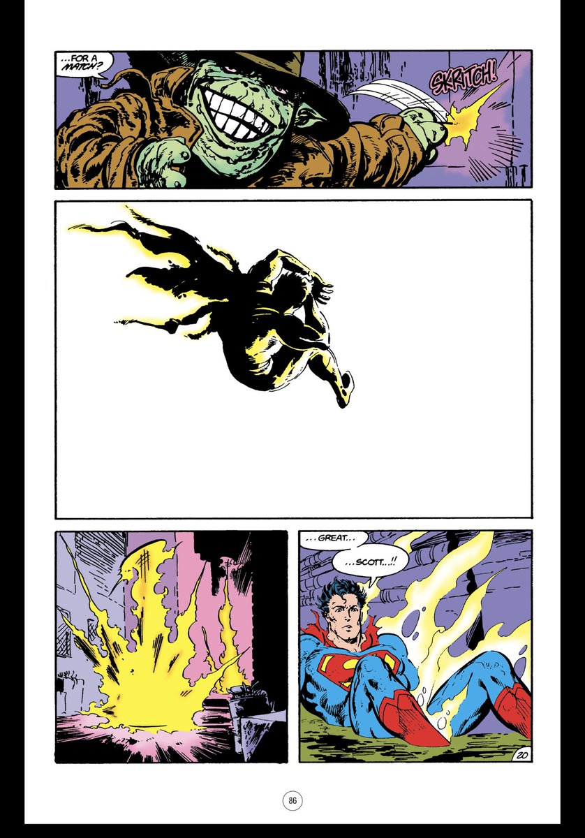 In the end, Superman chases Sleez through the sewers where Sleez lights a match so he can avoid capture by dying in a shit-fueled inferno.