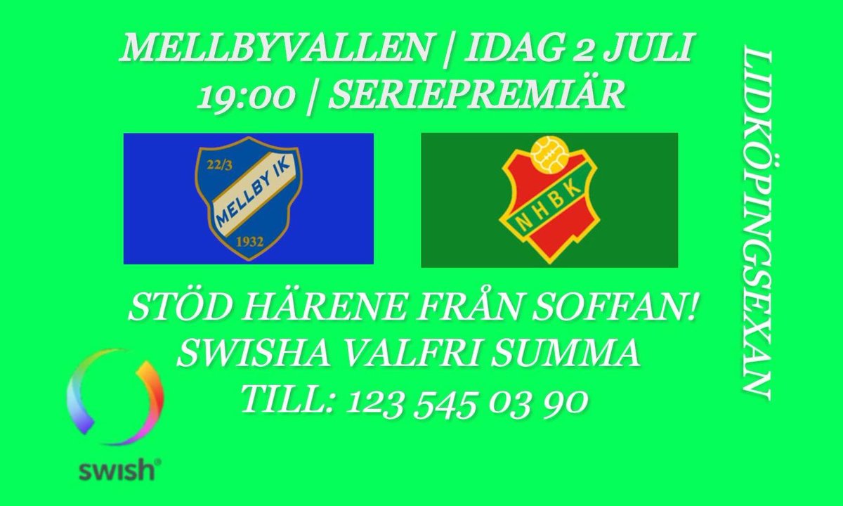 Äntligen är det dags! Idag vankas det seriepremiär borta mot <a href="/MellbyIKherr/">Mellby IK herr</a>.
—————————————————
I och med den rådande pandemin COVID 19 så kommer ingen publik att släppas in på arenan. Vi hoppas att samtliga har förståelse och tar hänsyn till detta. Stötta oss från soffan💚❤️💛