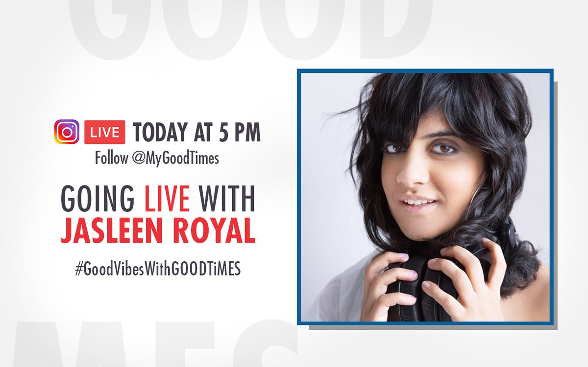 ndtvgoodtimes's tweet photo. Today's Line-Up:

Dr. @Anjalihooda reveals #immunity boosting secrets at 12 PM #GoodHealthWithGOODTiMES

Singer-Songwriter @jasleenroyal's #LockdownConfessions with @pujat_GOODTIMES at 5 PM
#GoodVibesWithGOODTiMES https://t.co/CISrKPf3ZE