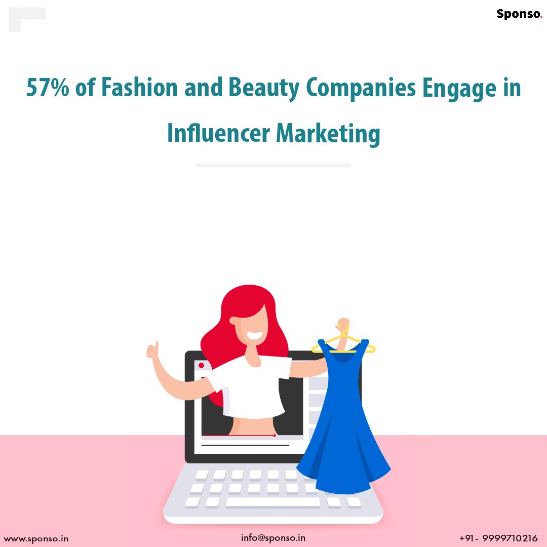 Sponso3's tweet photo. 57% of Fashion and Beauty companies engage in Influencer Marketing as they deem it to be the right opportunity to reach their target audience.

#influencermarketing #influencers #digitalmarketing #socialmediamarketing #brandcommunication #Instagram #engagement #marketingstrategy https://t.co/uwSjhPeviY