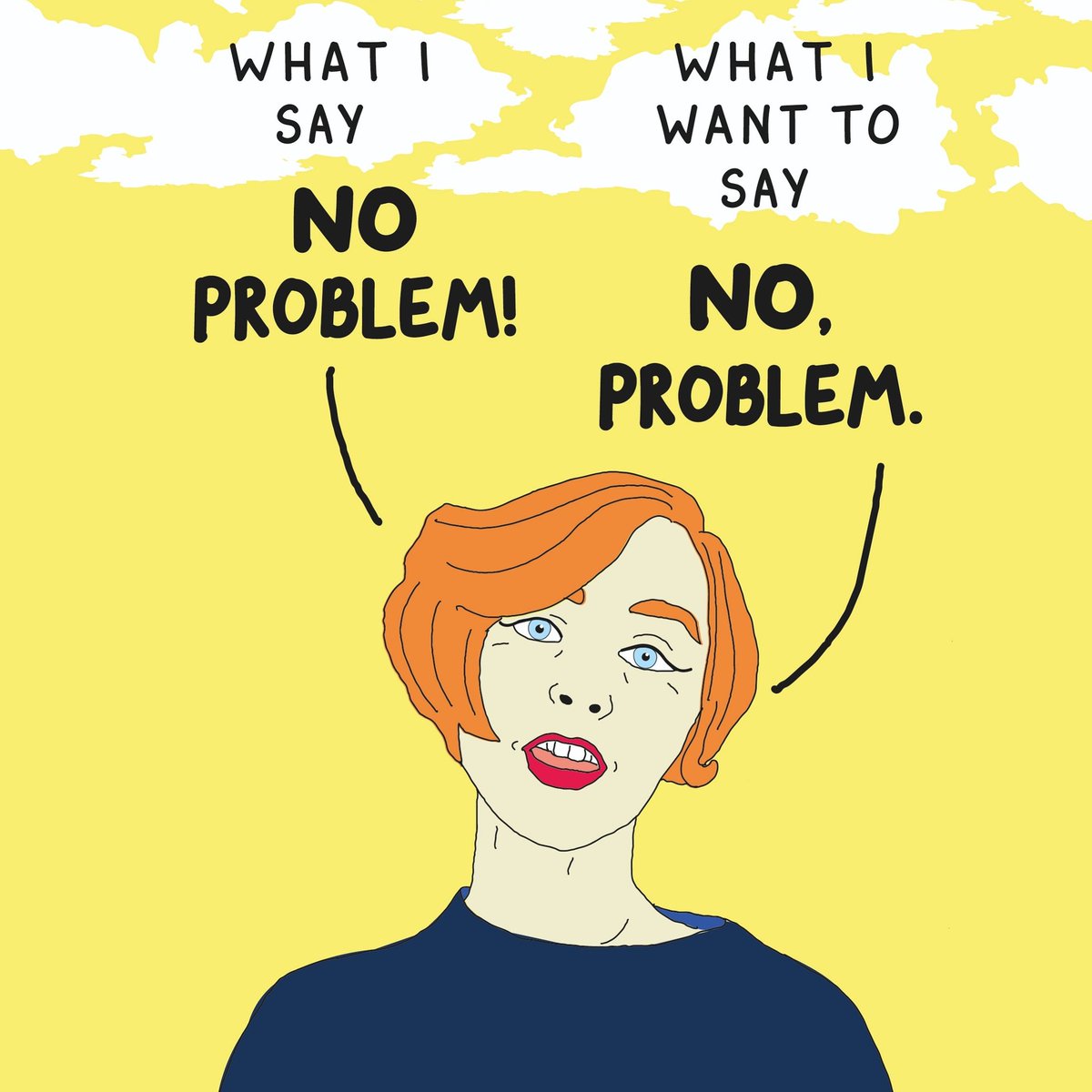 Don't moderate your opinions or feelings to make other people more comfortable. Your voice matters. 

#speakup #noproblem #womenincharge #redhead #frenchbob #illustration #digitaldrawing #dailydrawing #womenofillustration #ladieswhodraw #pinnyspencils