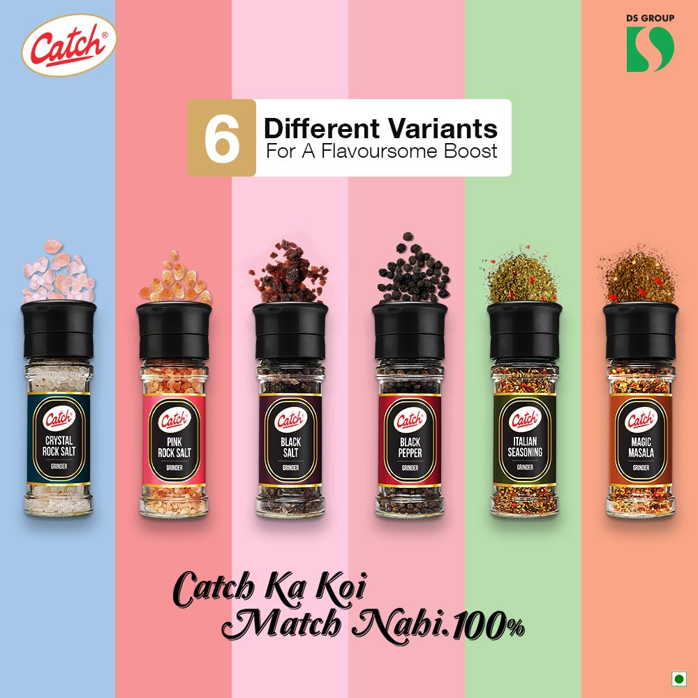 catch black salt grinder