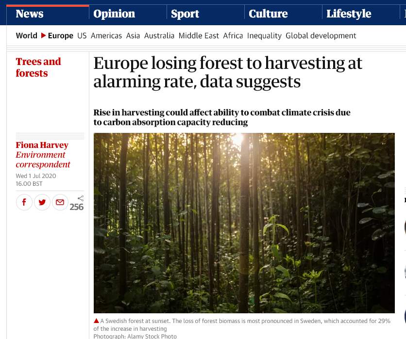 Yesterday  @guardianeco &  @newscientist ran this story based on a  @nresearchnews article - alarming headlines based on "satellite data". No-one involved in these stories or research seems to have checked to see if these findings made sense ... (thread)