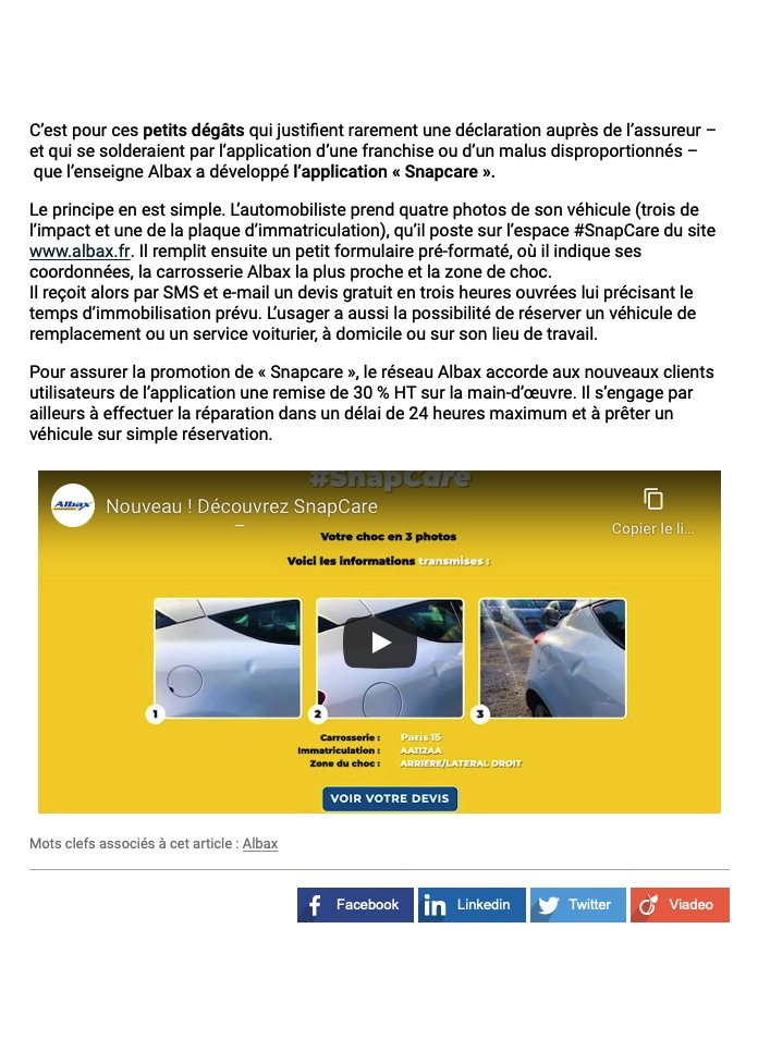 A découvrir sur decisionatelier.com, "Albax lance SnapCare pour les petits bobos de carrosserie". 
Article de Jean-Marc Gervasio.

#Albax #CarrosserieAlbax #SnapCare #AlbaxSnapCare #Carrosserie #Carrossier #Automobile #JournalAutomobile #Automotive