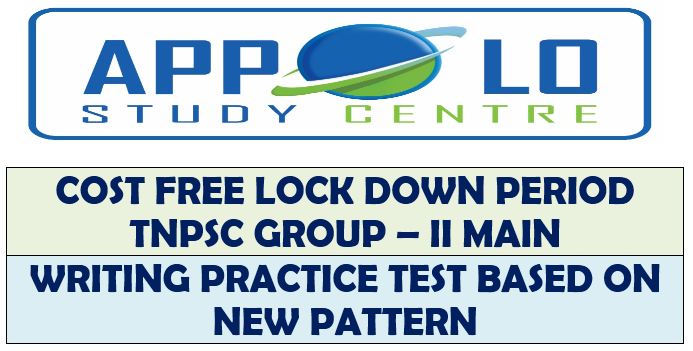 AppoloTraining's tweet photo. COST FREE LOCK DOWN PERIOD
TNPSC GROUP – II MAIN

WRITING PRACTICE TEST BASED ON NEW PATTERN

Details Visit: https://t.co/ccldNBRWA1

#Appolo
#TNPSC
#Group2
#Main
#CASimplified https://t.co/GD8oObc1xF