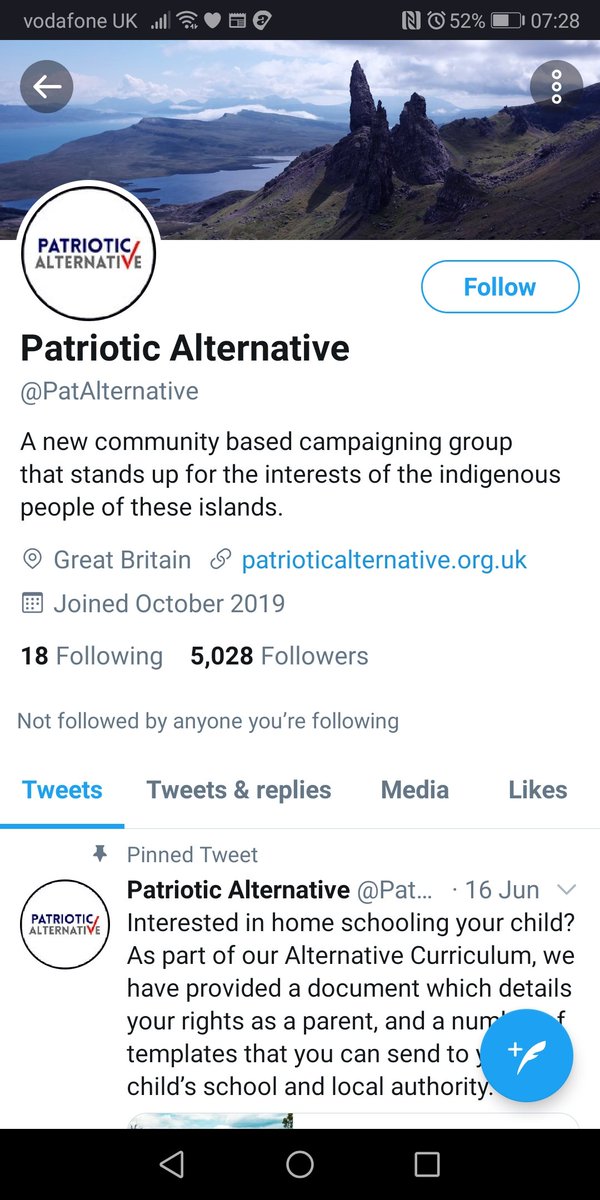 Everyday Racists *43. A bit of a departure. This thread is about individuals, not groups, but I'll make an exception for 'Patriotic Alternative' because a) they're really sinister and b) they want the likes of Tommy Robinson to go Morris Dancing, which is now in my head forever