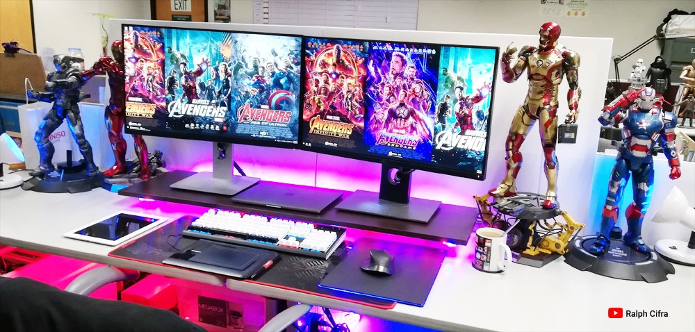 Ralph Cifra on X: PC desk setup + Hot Toys Iron Man quarter scale figures.  ^_^ Play Imaginative QS Diecast War Machine and Iron Patriot. #ironman  #warmachine #marvel #pcsetup  / X