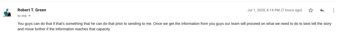 Robert T. Green has everything go through him before a statement is released. He reviews the statement, helps craft it, determines what goes into it and what is discussed by the player. They determine how to best tell the story, not the player or their families. 7/