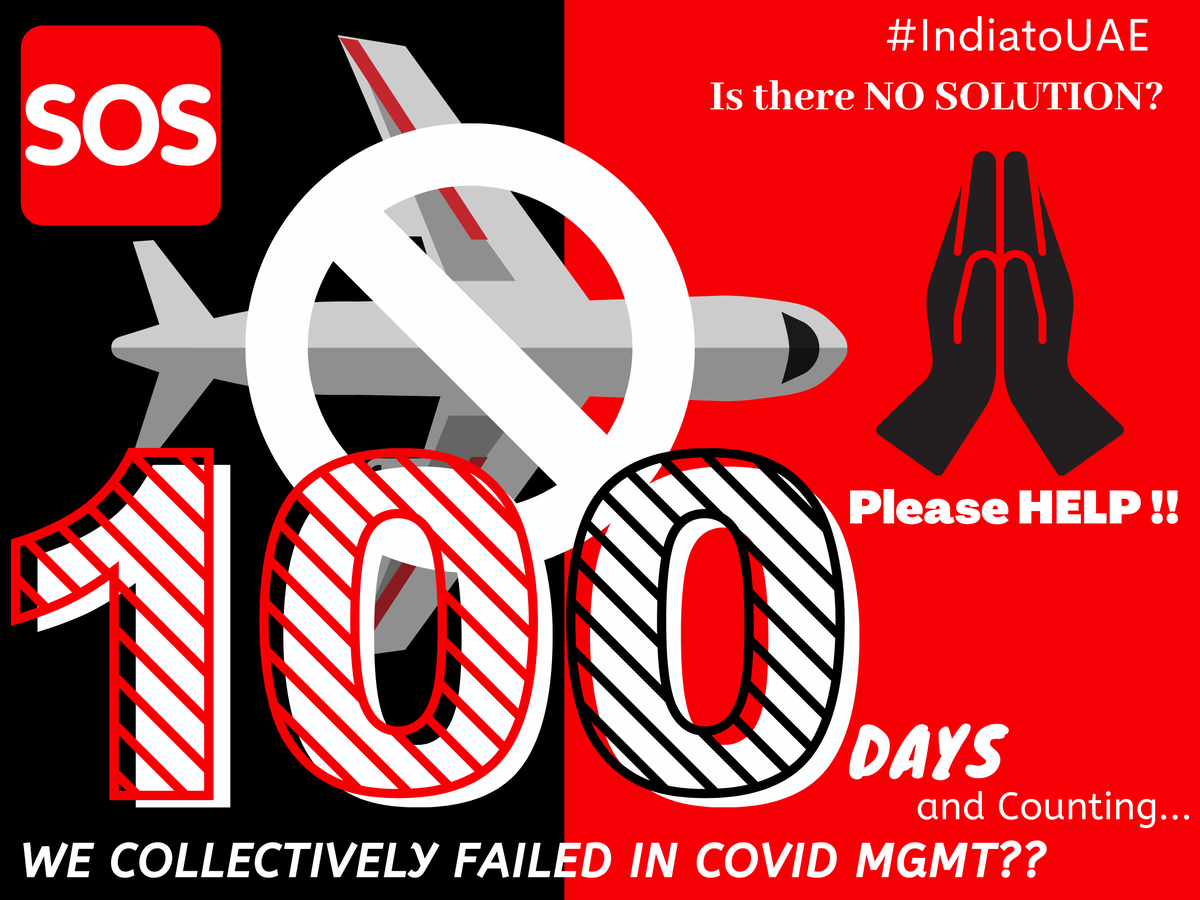 kiranvarri's tweet photo. Dear Leaders with Sir @HardeepSPuri  in the accountability seat. It's 1⃣0⃣0⃣painful days. DO WE MATTER? 2⃣0⃣2⃣days next? //Is there NO SOLUTION??@DrSJaishankar @MoCA_GoI @MEAIndia @NikunjGargN @presidentapai @AmbKapoor @rajeev_mp //@PMOIndia office plz ACT🙏 #IndiatoUAE WE BEG !! https://t.co/IjhE0wOq8r