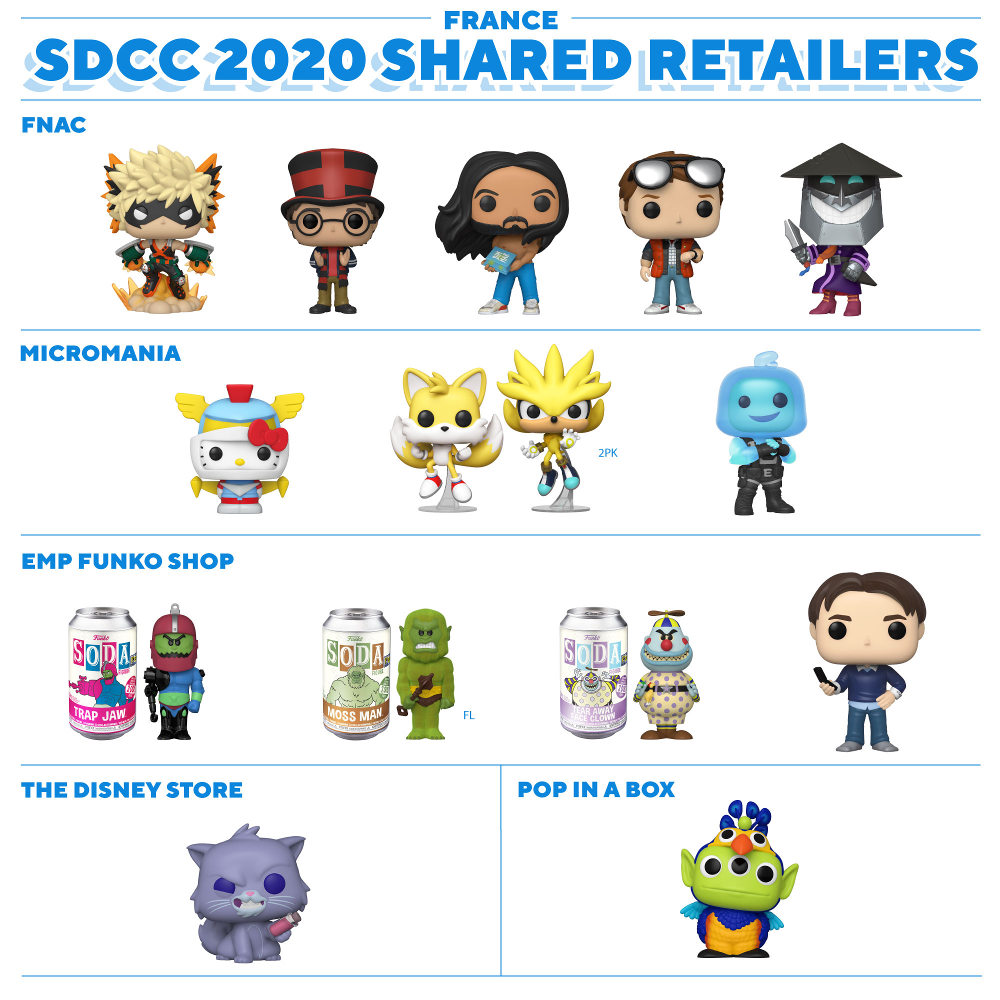 Funko Europe on Twitter: "👀Thread👀 Here's our list of SDCC exclusive shared retailers for &amp; Europe! 👇" Twitter
