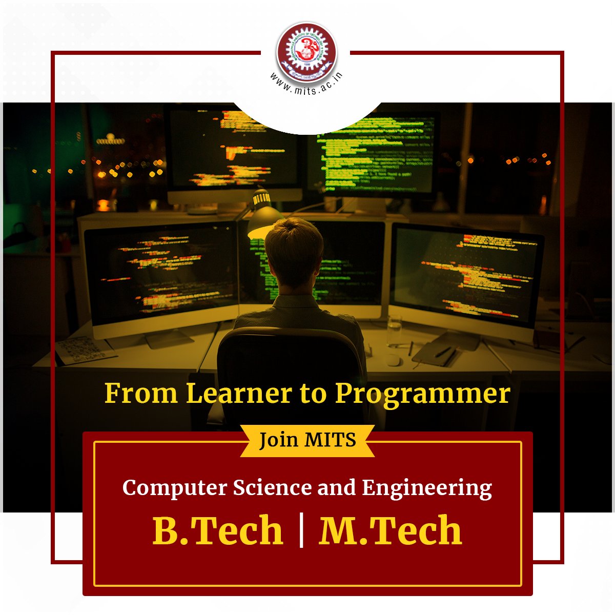 MITS_College's tweet photo. Transform yourself from a Learner to a Programmer with our Computer Science & Engineering Program!
To know more about our courses, please visit- https://t.co/nf1ESAbsUK
#MITS #EngineeringCollege #LifeAtMITS #CoursesAtMITS #BTech #MTech #UGCAutonomous #AndhraPradesh https://t.co/omOWiKb7Lz