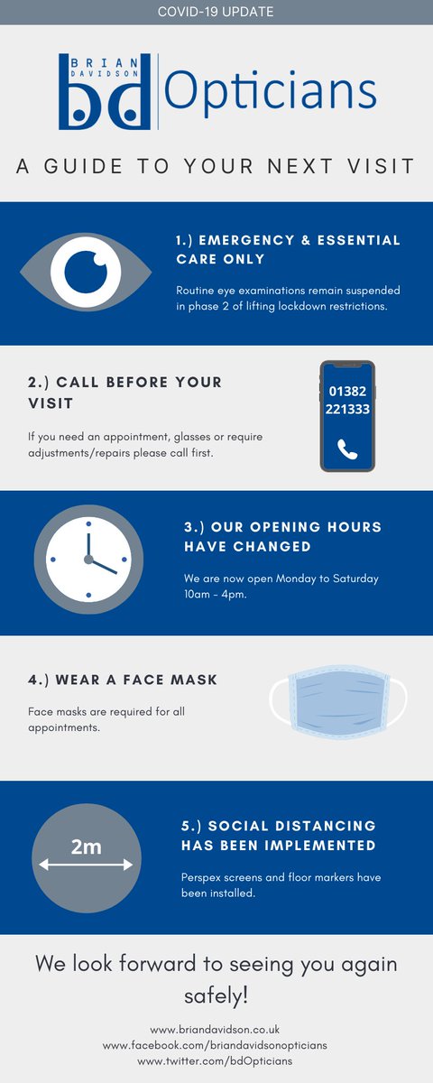 bdOpticians's tweet image. A guide to your next visit.

#Optician #Dundee #COVID