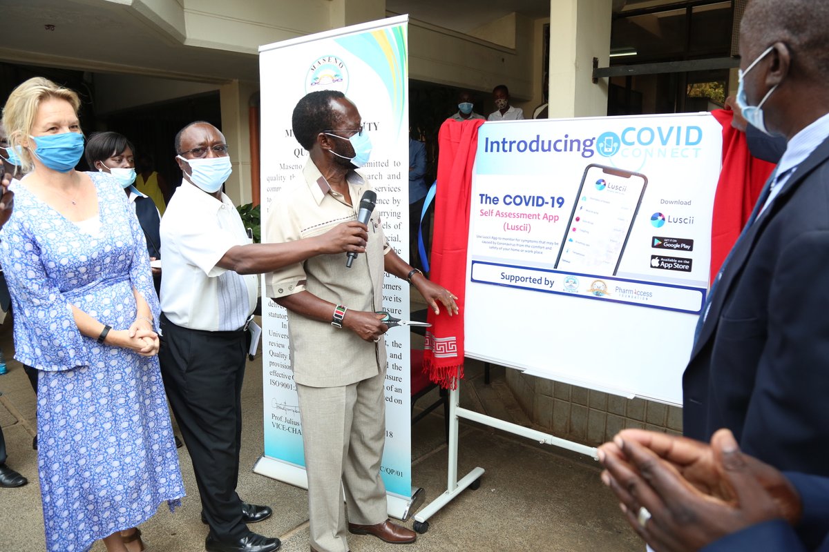 PharmAccessKE's tweet photo. ICYMI: The launch of the new #COVIDConnect, #Digital service for residents of @KisumuCountyKE through a collaboration between @masenoUni_ @PharmAccessKE https://t.co/goxWp7AU9i