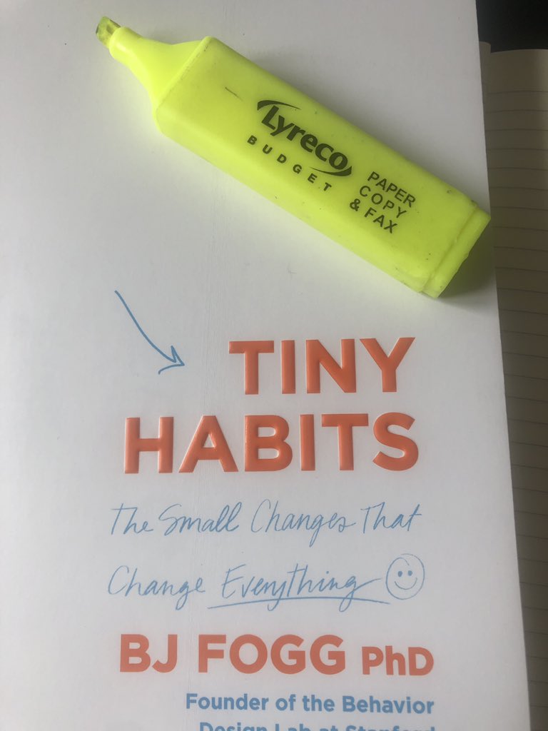 I’ve listened to this book over the past few weeks. It’s so good, I’ve bought the hard copy and will put my highlighter to good use. Thank you <a href="/bjfogg/">BJ Fogg</a> #TinyHabits can make big changes!