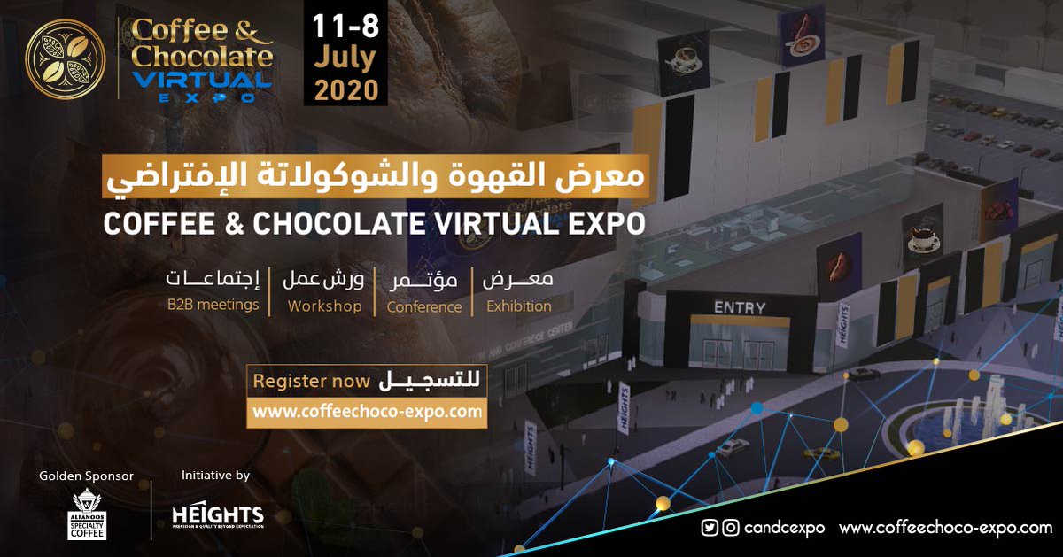 EyeOfRiyadh's tweet photo. معرض #القهوة_والشوكولاته الافتراضي الأول من نوعه ☕ 🍫 

فرصة للقاء نخبة من الجهات المختصة بالقهوة والشوكولاته والإطلاع على خدماتها وجديد المنتجات وآخر العروض

🗓 11-8 يوليو 2020

للتسجيل 👇

🌐 https://t.co/Zehlx2EYAV

#candcvirtual https://t.co/WUD8rXSJMv