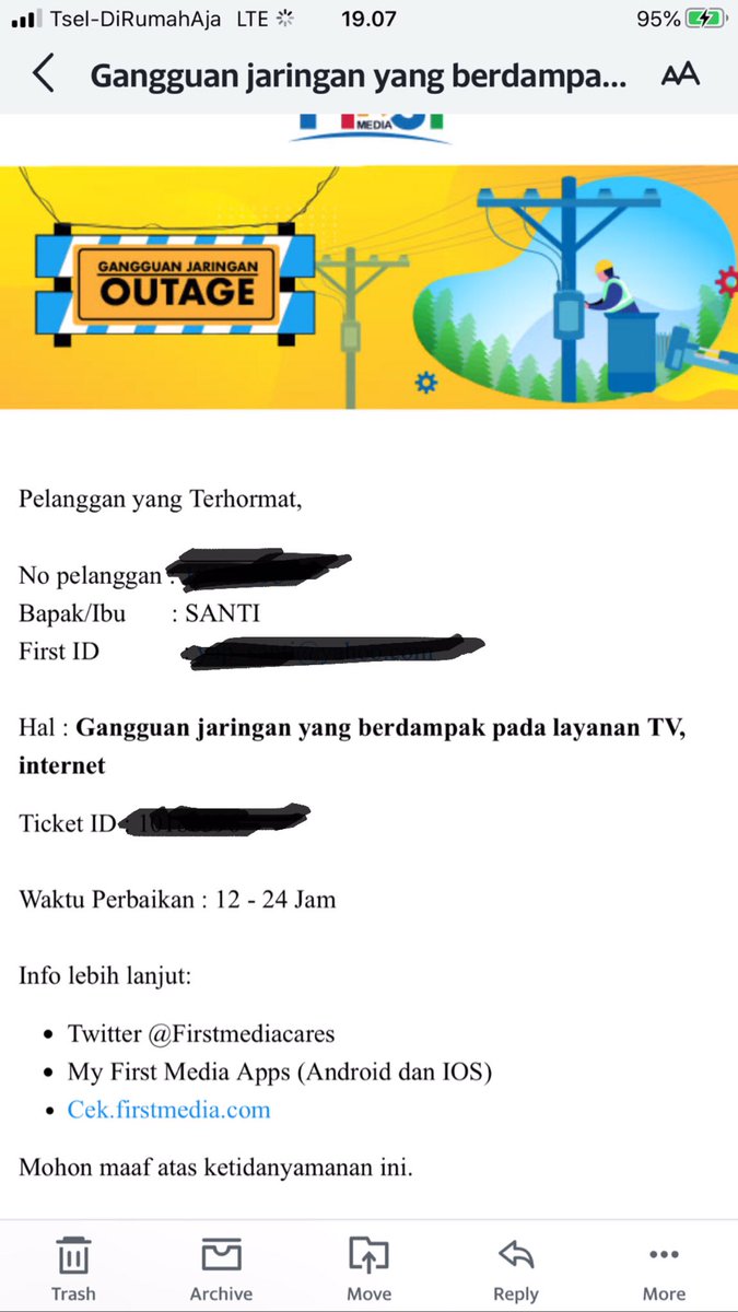 SantiYap's tweet photo. @FirstMediaCares sudah 4 hari wifi nga nyala2 (sdh lebih dari 24 jam). Disaat orang lagi butuh wifi karena WFH, firstmedia malah begini😓😓😓 https://t.co/raVR5Qknb6