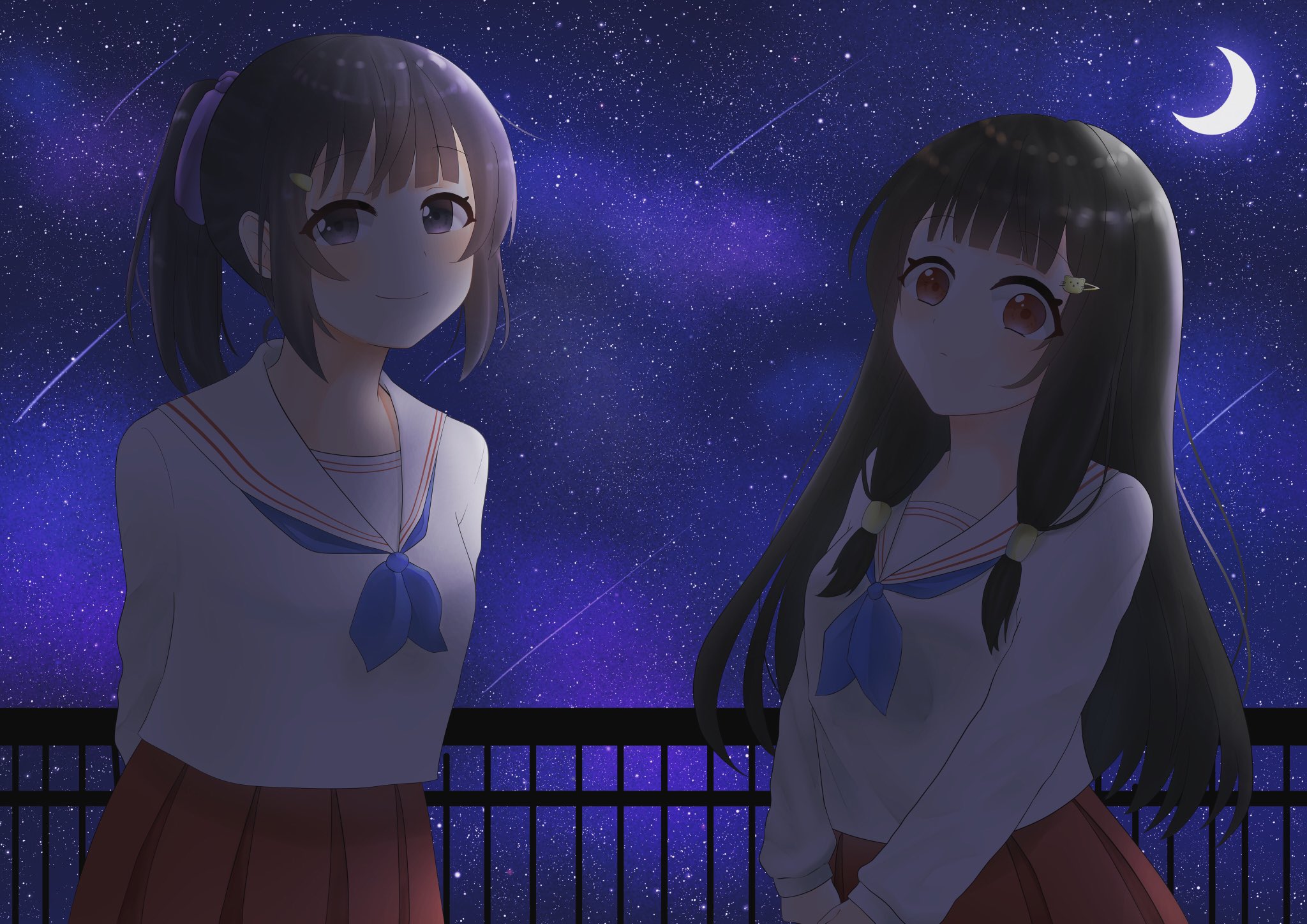 Uzivatel 茶々 Na Twitteru 良い感じに描けたかな ところで夜空って最高だよね イラスト デジタルイラスト 星 夜 月 キラキラ 星空 夜空 セーラー服 女の子 女の子イラスト イラスト好きさんと繋がりたい 絵描きさんと繫がりたい 絵描きさんと