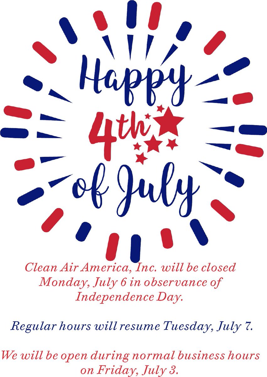 CleanAirMedia's tweet image. Everyone at Clean Air America, Inc. wishes each of you and yours a happy and safe 4th of July! #choosecleanair #madeintheusa #welding #weldstationevo #georgiamanufacturer