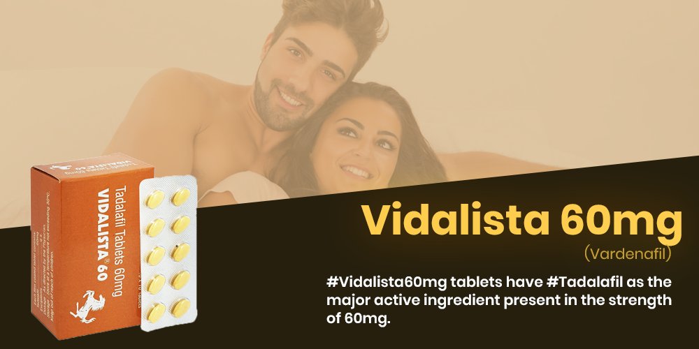 Erectile Dysfunction - #Vidalista60mg tablets have #Tadalafil as the major active ingredient present in the strength of 60mg.@tadalafilapi @EDQuestions  @ErectileProblem