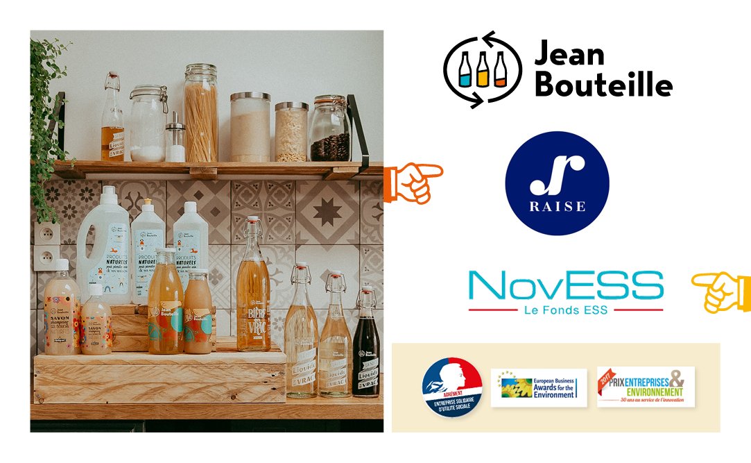 LeFondsESS's tweet photo. #investissementresponsable Le fonds #NovESS soutient @JeanBouteille pour accélérer le développement de sa solution de vente de liquides en vrac et contribuer à l’émergence d’une société #ZeroDechet 💚🌍#ess https://t.co/46EPfcj1mC