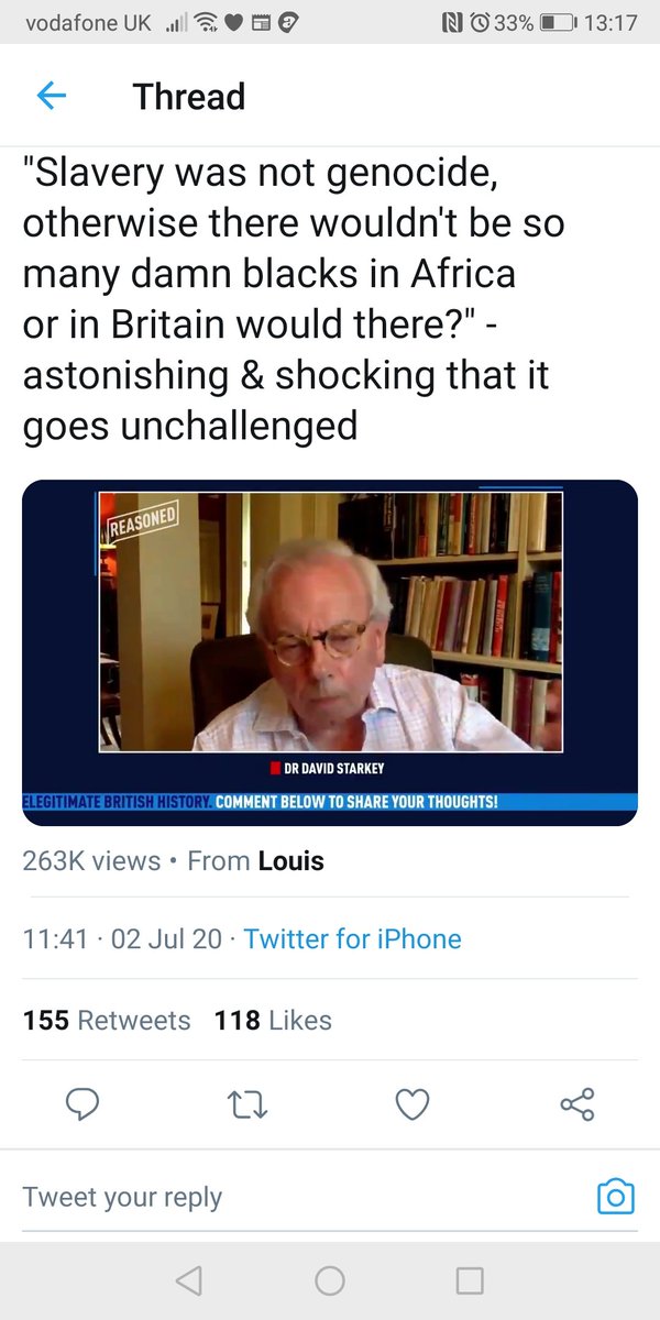 Everyday Racists*44. Another departure from the brief. David Starkey CBE, FSA, FRHistS may or may not have been making an academic & historical point as opposed to a racist statement, but words like that are a gift to the knuckle-draggers of this world and he should really STFU.