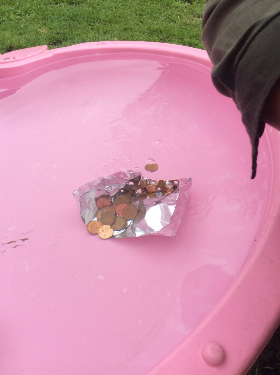 AceyMiss's tweet photo. Another student a different investigation  'Does the size of a boat affect the amount of mass that can be on it' https://t.co/CKsZNvv5Ja