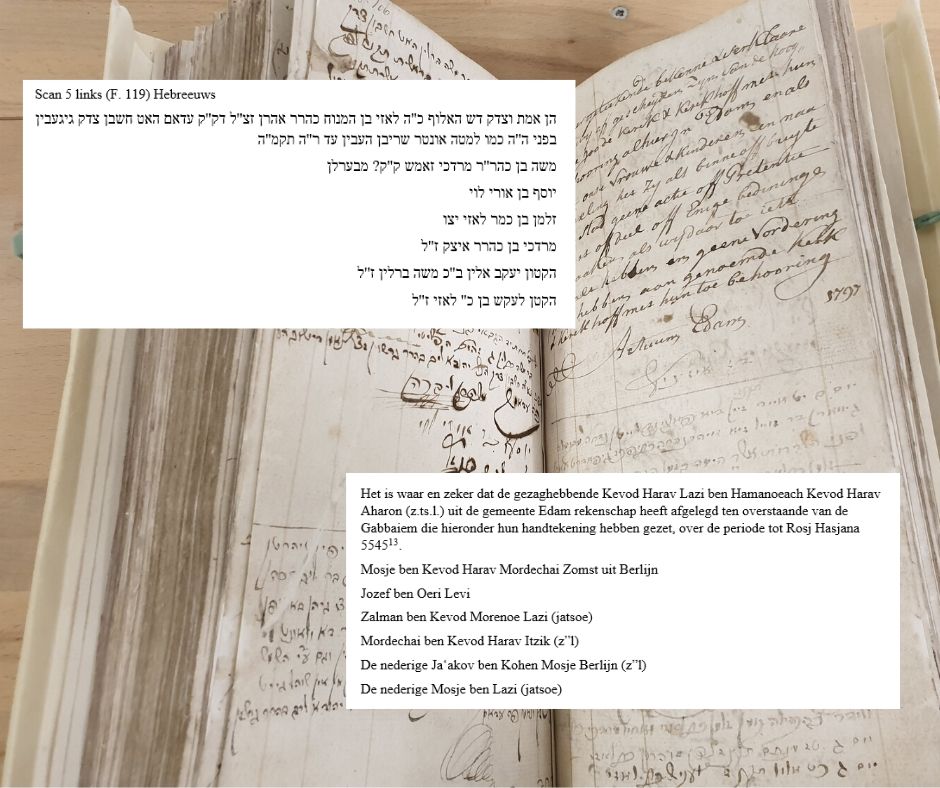 ZAZA__AZAZ's tweet photo. Yes! Vorig jaar startte het @WaterlArchief een project om het protocolboek van de #synagoge uit #Edam beter toegankelijk te maken. De eerste #transcriptie en #vertaling 18e-/19e-eeuwse Hebreeuwse en Jiddische passages zijn binnen! Met dank aan vertaalster #JennekenSchouten. https://t.co/u0b3sNuLh6