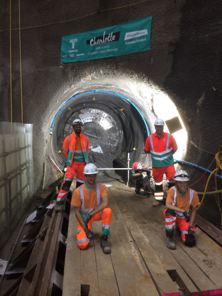 TidewayLondon's tweet photo. That's your lotte! 

Tunnel Boring Machine Charlotte breaks through at Carnwath Road to complete the Frogmore Connection Tunnel drive. Another step closer to a cleaner River Thames https://t.co/20VQG9MrA1