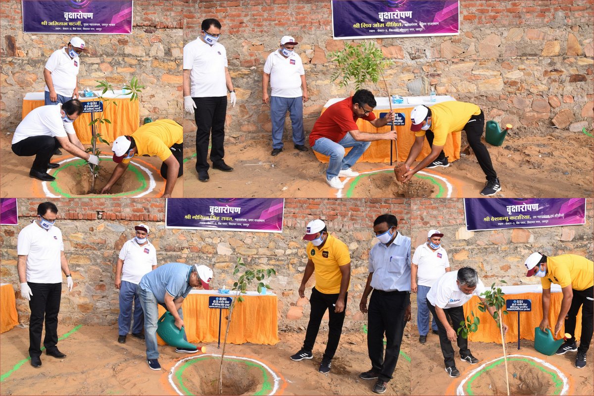 65Amitava's tweet photo. 2020 being declared “The Year of Green Banking” by @TheOfficialSBI  with a vision to become a carbon-neutral organization by 2030. It is my belief that even the smallest efforts can bring about the biggest change. Tree Plantation Drive on the occasion of our 65th Bank's Day. https://t.co/hlxbDpW7rV