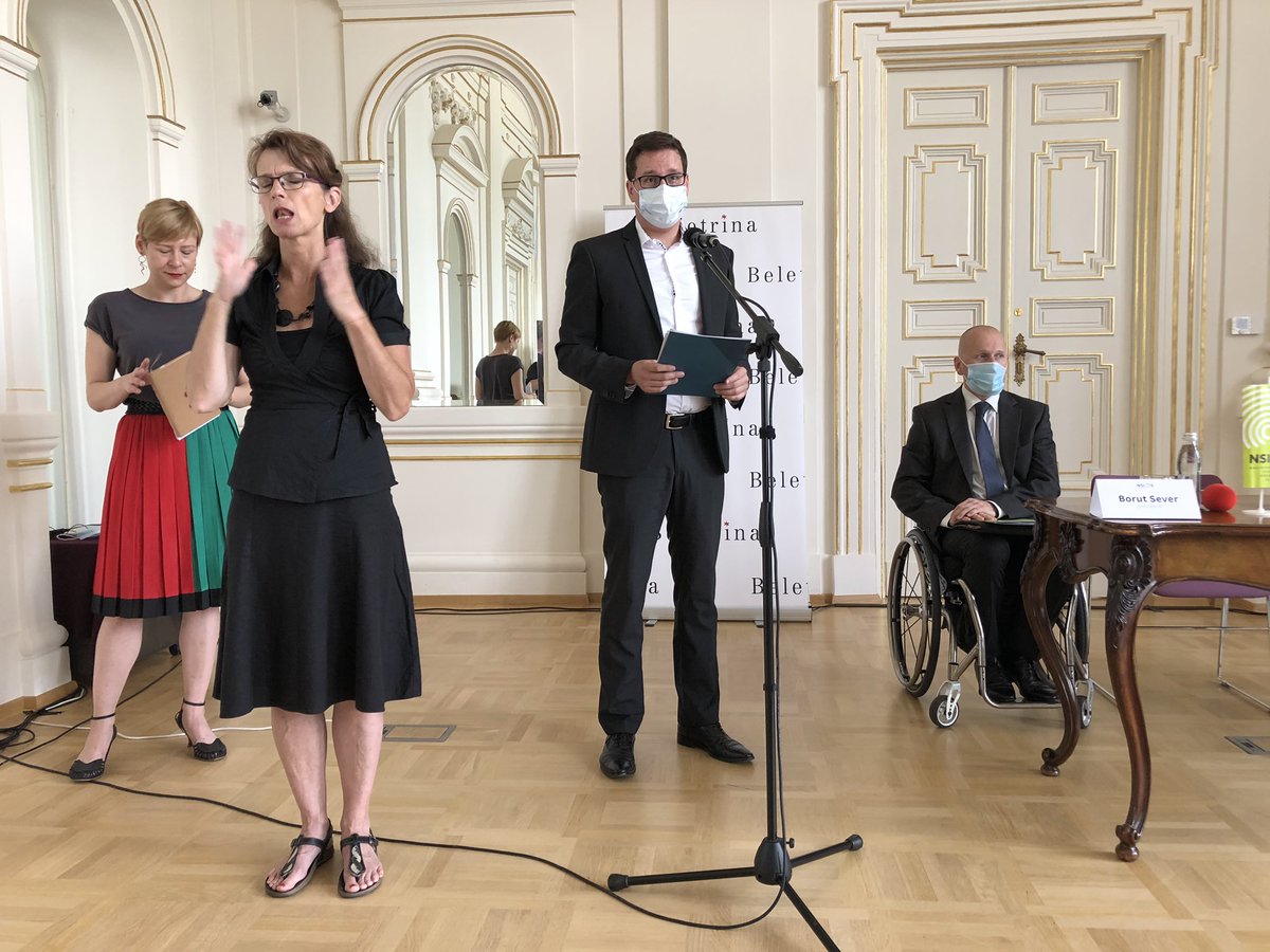BostjanKoritnik's tweet photo. .@InfoNsios in @beletrina danes predstavljata #NSIOS certifikat spletne dostopnosti za invalide. @mju_RS prepoznava pomembnost vključevanja uporabnikov z invalidnostmi v proces omogočanja ustrezne stopnje dostopnosti spletišč za vse, zato sem se predstavitve z veseljem udeležil. https://t.co/Kp5Y7i4Fp6