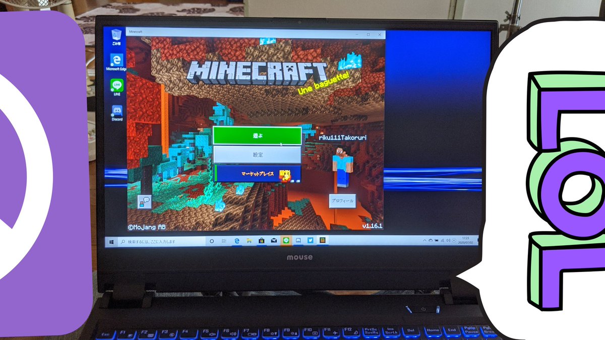 タコルリ なんかマイクラできるんやけど 嬉しい