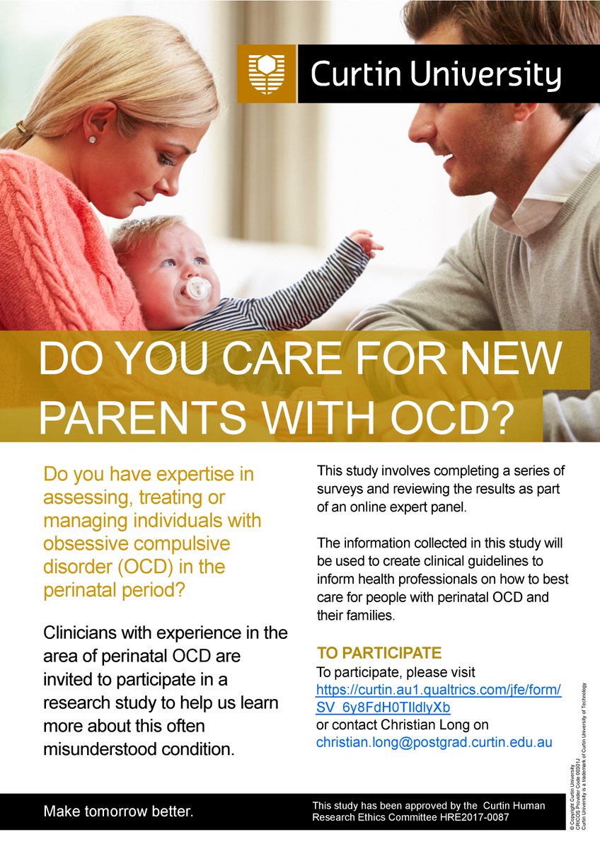 perinatalstudy's tweet photo. This is the last chance for professionals with experience with perinatal OCD to register their study participation interest. Input will help create guidelines to inform health professional care. Registration closes Friday 3 July.
https://t.co/k637YzdN7d https://t.co/oveLqhifcq