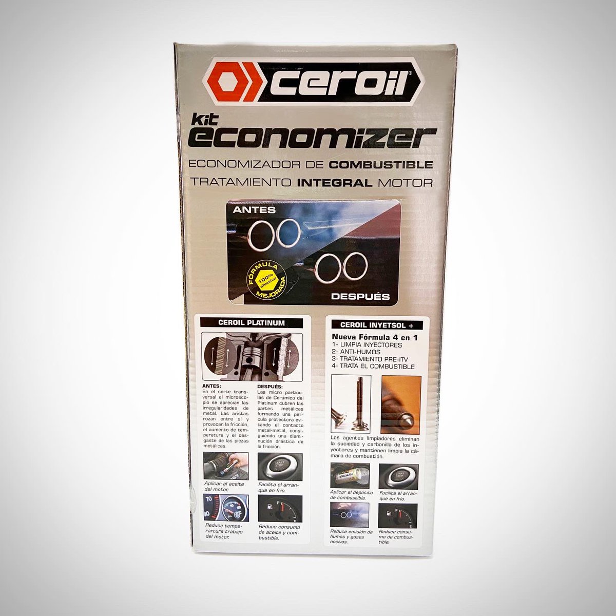 ceroil's tweet photo. Renovamos la imagen de nuestro KIT ECONOMIZER!! El tratamiento integral del motor ideal antes de irnos de vacaciones en coche ya que mejora la lubricación y la combustión. 😊🔝
#ceroil #kit #economizer #aditivos #carburante #gasolina #aceite #lubricante #antifriccion #limpieza https://t.co/JH5x67MBOL
