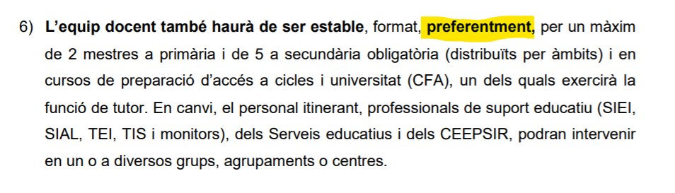 sergidelmoral's tweet photo. Em torna boig aquest relativisme, una cosa i la contrària. El "preferentment"... han de ser 5 profes o no? Em pertorba la negreta. Per favor, digueu-nos q heu decidit i deixeu-nos treballar @educaciocat. I descansar, descansar tb, per poder tornar a treballar, dit sigui de pas. https://t.co/YvmfhUQtev