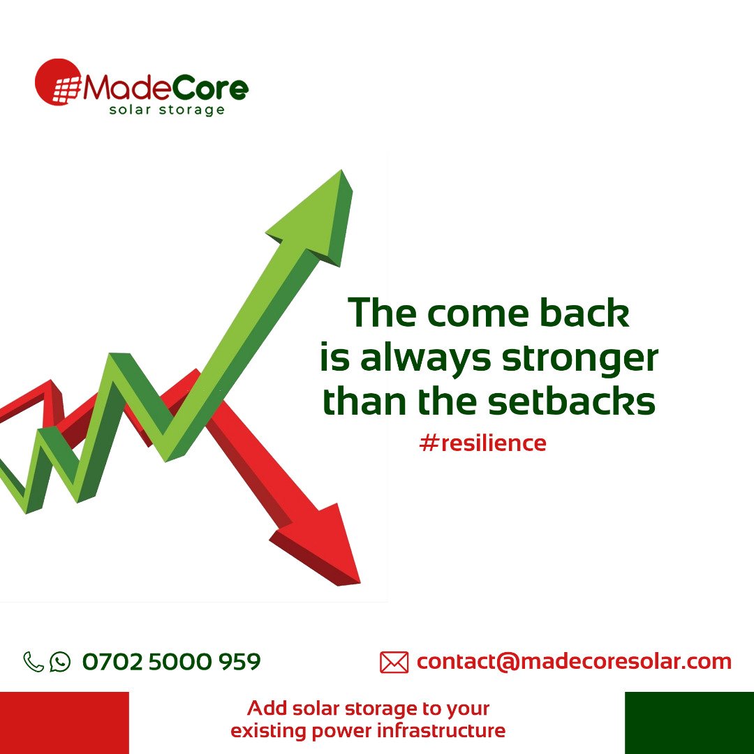 MADECORESS's tweet photo. #Resilence is knowing that you have the power and responsibility to pick yourself up when life throws you lemons...
The come back is always stronger than the setbacks.πͺ
Don't forget to add #SolarStorage to your existing #Power Infrastructure
#Power20in2020 #ThursdayMotivation https://t.co/wGhtjyiqNE