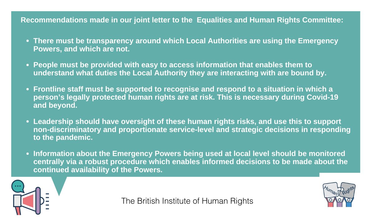 3/5: Today, alongside colleagues in Scotland we've written to the Scottish Parliament, Equalities and Human Rights Committee to raise our  #HumanRights concerns of the use of Emergency Powers without transparent communications and robust monitoring.  https://www.bihr.org.uk/Handlers/Download.ashx?IDMF=1a4b163f-1ad1-4d47-b91c-352c732f1fc7