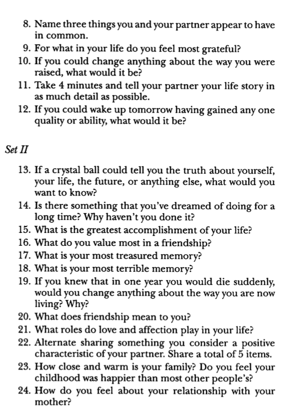 So, go forth and use these questions. Make friends, connect, and live :)