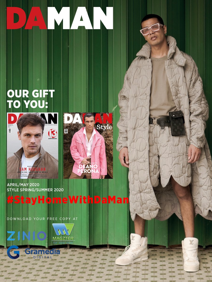 DAMAN_Magazine's tweet photo. Our gift to you: Enjoy our latest issues of DA MAN magazines for FREE. Download the digital copy at @zinio, @gramediaebooks or @mobilemagzter now!
_
#DAMANstyle
#DAMANAprMay20
#SamHeughan
#DeanoPerona
#JaceyElthalion
#StayHomewithDAMAN https://t.co/oUtYfHxoGq