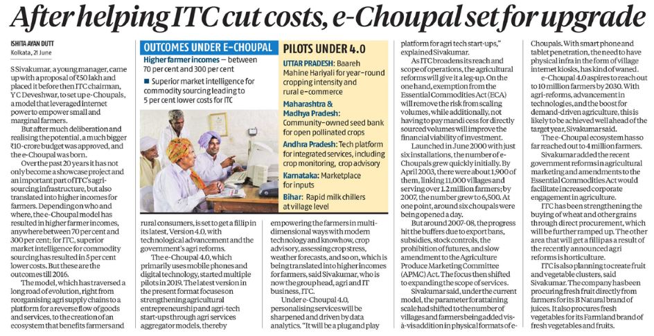 ITCCorpCom's tweet photo. S Sivakumar, Group Head, Agri &amp; IT Businesses, ITC, said the latest e-Choupal empowers farmers with modern tech, crop advisory, weather forecasts, which translate to higher incomes. #eChoupal 4.0 personalises services via data analytics. @bsindia report: https://t.co/k1tX10Kwsi https://t.co/2iRVvSrTm9