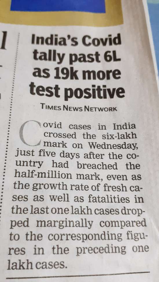 tramanand's tweet photo. @RijoMJohn @muralipiyer @covid19indiaorg @CPPRIndia @AnooBhu @abantika77 @Mundra08 @nuts2406 @VidyaKrishnan @oommen @MonkofMaude @rahuldave Looks like we crossed 6L on 1July https://t.co/IKQ5J8Kk9g