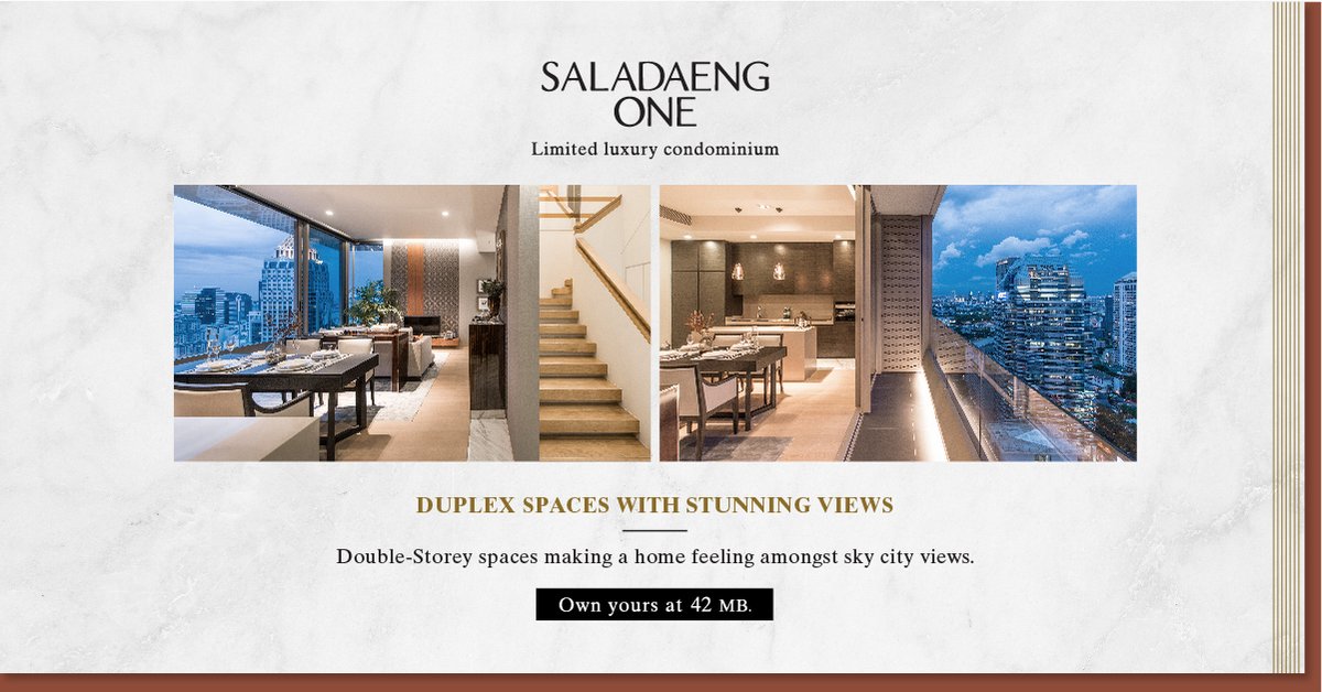 sc_asset's tweet photo. 2-Bedroom Duplex Condos with stunning views of Bangkok’s Financial District on one side and Lumpini Park on another.
Double-Storey spaces making a home feeling amongst sky city views.
Own yours at 42 MB.
visit us: https://t.co/amQtKHp86S
or call 1749
#SaladaengOne
SCAsset https://t.co/spn2Q0l2m1