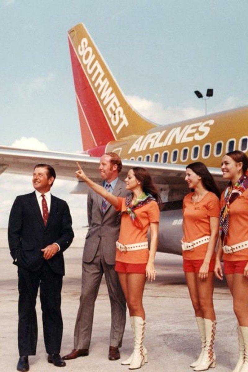 At #8: Southwest Airlines! Here we can see cabin crew explaining to the confused CEO which way the sky is.