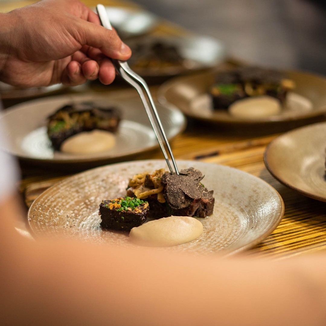 Sher wagyu striploin, baharat glazed cheek, pine mushrooms, celeriac &amp; Victorian black truffles - a supplement course you don't want to miss.

Make your reservation at maharestaurant.com.au