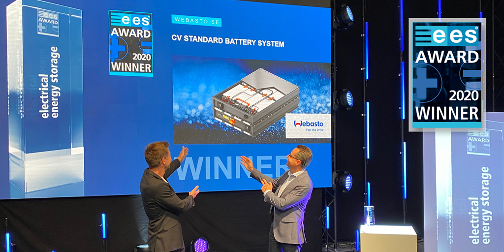 WebastoTurkey's tweet image. We did it! We won the ees award 2020 at the @ees_events ceremony with our #Webasto standard #batterysystem for #emobility commercial vehicles and were recognized for an innovative electrical #energystorage solution.