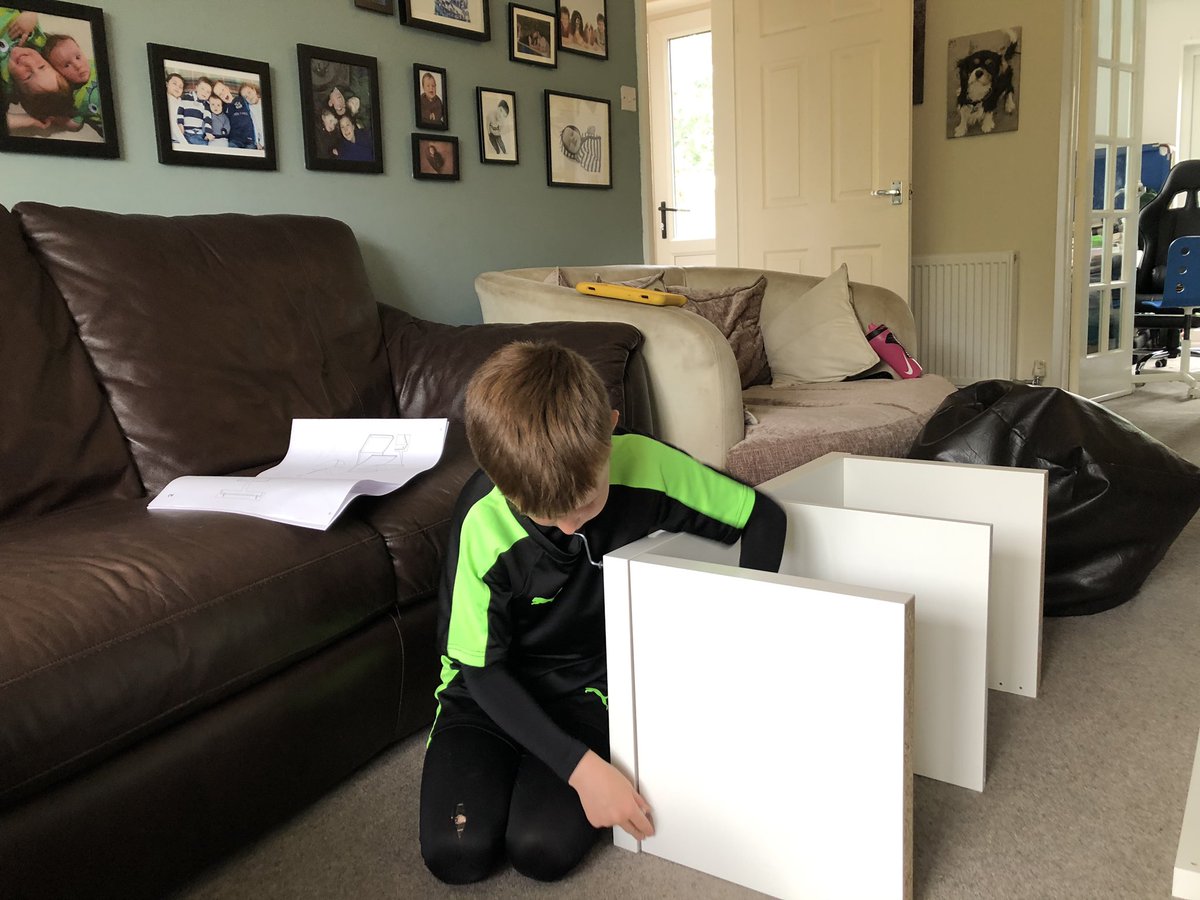 mcternanc's tweet image. We’ve done some home schooling but today’s focus is ‘life lessons’ (he’s building Toby’s new bedside table - hopefully this one won’t try and kill him) @MrsK_WFoss @MrsP_WFoss 😂