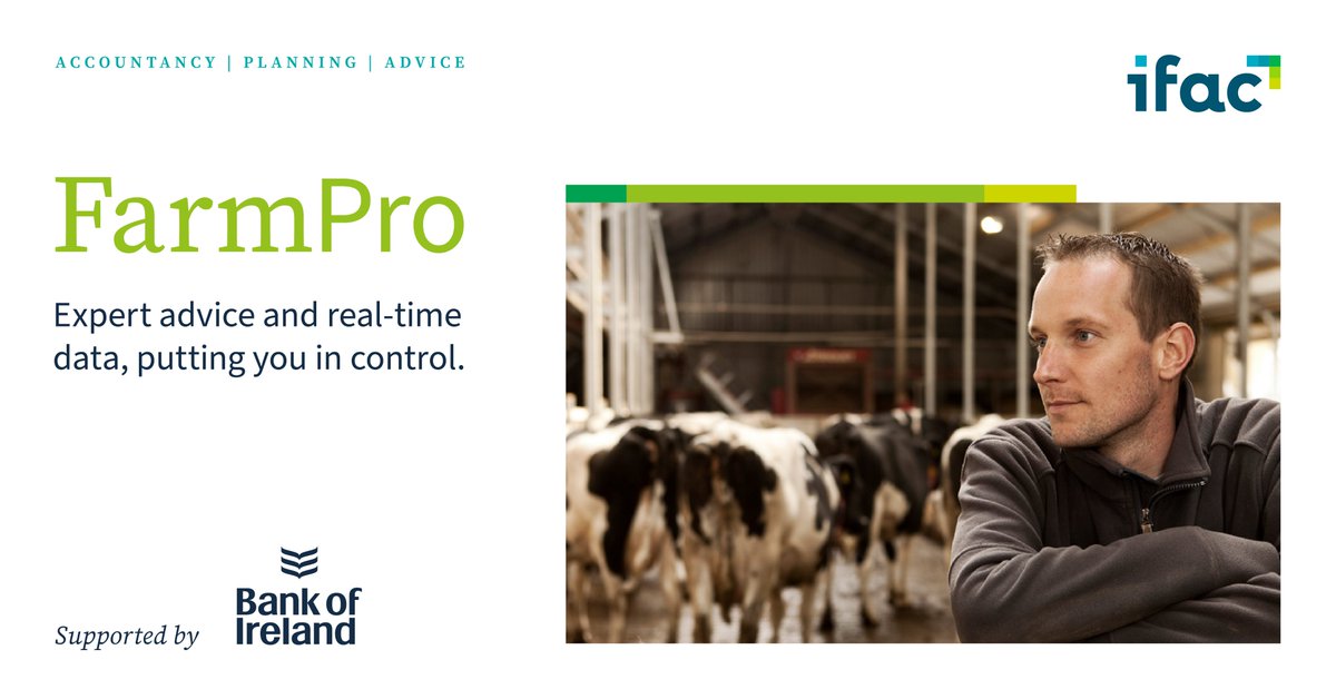 Combining expert financial reporting, planning and forecasting services with our new leading, dedicated farm software, FarmPro helps you better run and manage your farm business. Supported by <a href="/bankofireland/">Bank of Ireland</a>. 

ifac.ie/farm-pro/ 

#finances #support #farming <a href="/IfacConnor/">Philip O Connor</a>