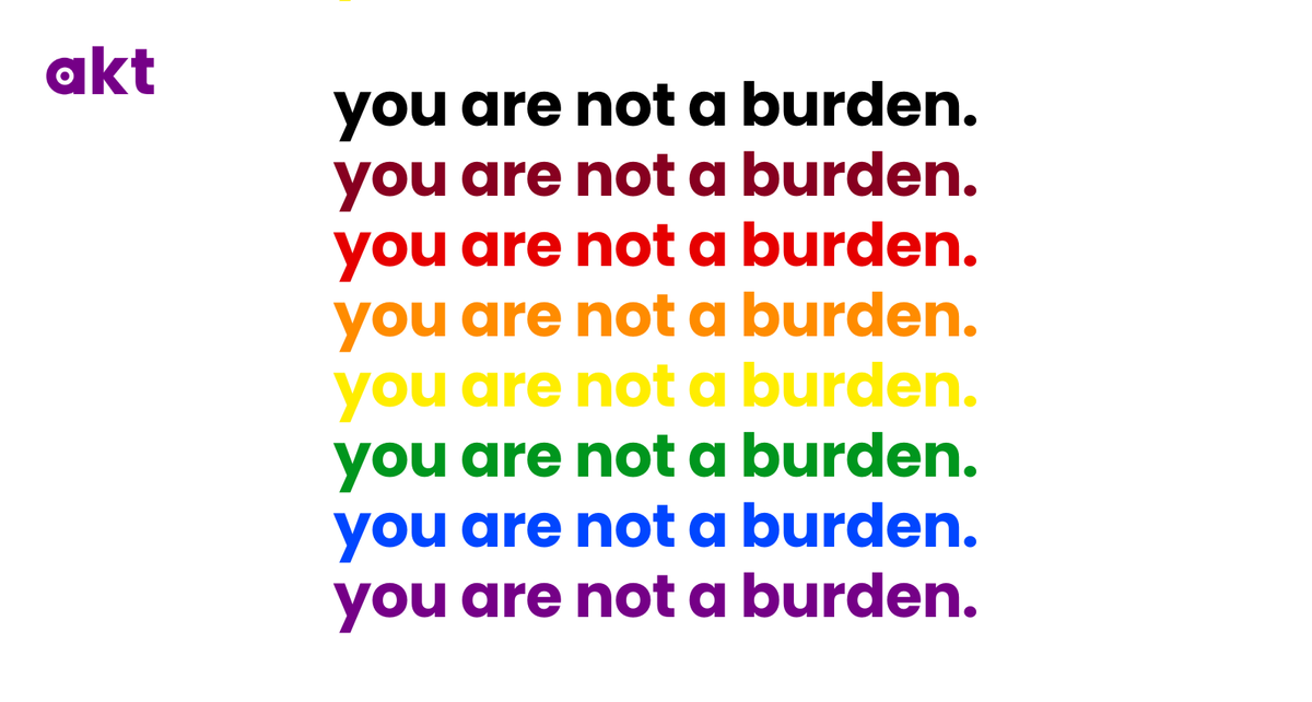 If you're aged 16-25, LGBTQ+ and need help with housing, we're here for you: akt.org.uk
<a href="/samaritans/">Samaritans</a> can be reached on: 116 123
<a href="/switchboardLGBT/">Switchboard</a>: 0300 330 0630
<a href="/LGBTfdn/">LGBT Foundation</a>: 0345 3 30 30 30
@GiveUsAShout: Text SHOUT to 85258 to speak to a trained and empathetic volunteer