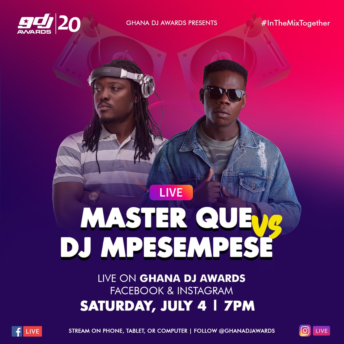 Merqury Republic (@merquryrepublic) on Twitter photo It’s lit this Saturday! 🔥 Tune In to GHANA DJ AWARDS Facebook page to watch this event live regardless your location. Great vibe for the global DJ culture! #QueVsMpesempese #GhanaDJAwards20 #InTheMixTogether It’s lit this Saturday! 🔥 Tune In to GHANA DJ AWARDS Facebook page to watch this event live regardless your location. Great vibe for the global DJ culture! #QueVsMpesempese #GhanaDJAwards20 #InTheMixTogether